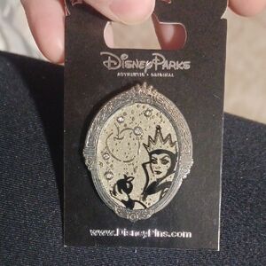 Disney Parks Silver and Black Enamel Pin